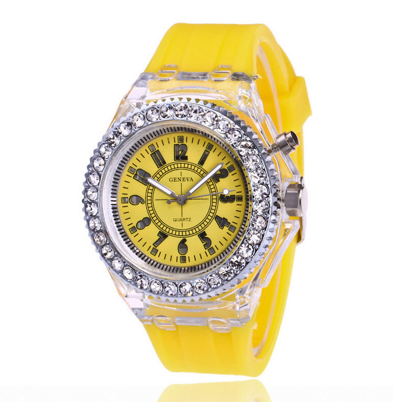 LED Luminous Watches Geneva Women Quartz Watch Women Ladies Silicone Bracelet Watches - Bottega Happy Products