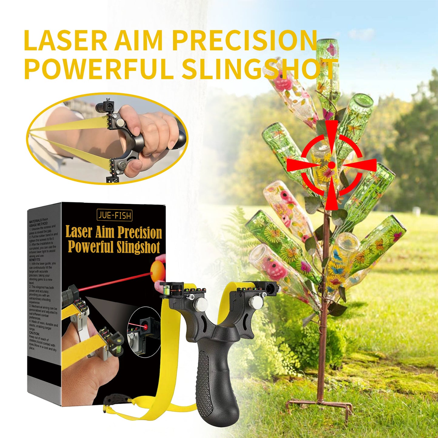 Slingshot Sight Light Flat Rubber Slingshot Outdoor Shooting Gear Launch Shot Sports Toy - Bottega Happy Products