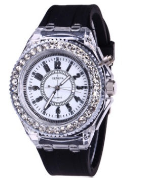 LED Luminous Watches Geneva Women Quartz Watch Women Ladies Silicone Bracelet Watches - Bottega Happy Products