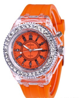 LED Luminous Watches Geneva Women Quartz Watch Women Ladies Silicone Bracelet Watches - Bottega Happy Products