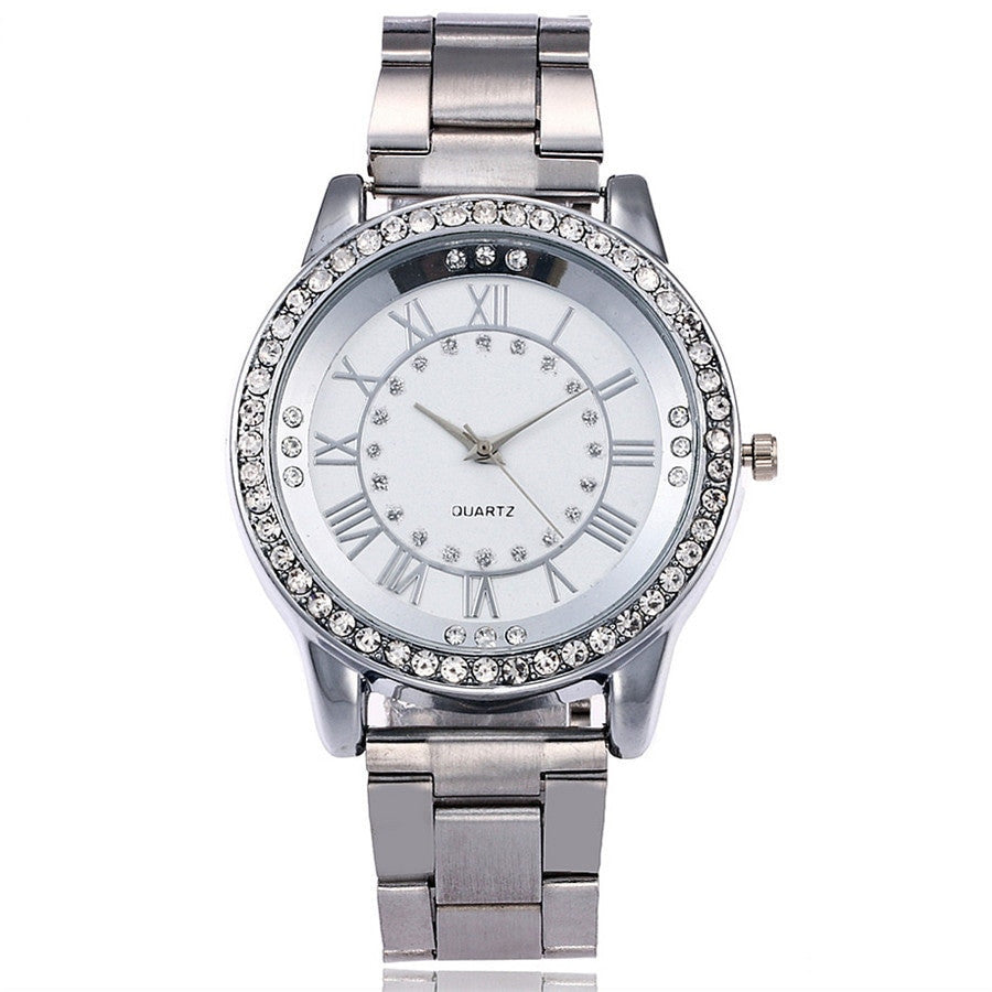 Vansvar Brand Rose Gold Watch Luxury Women Dress Rhinestone Quartz Watch Casual Women Stainless Steel Wristwatches Female Clock - Bottega Happy Products