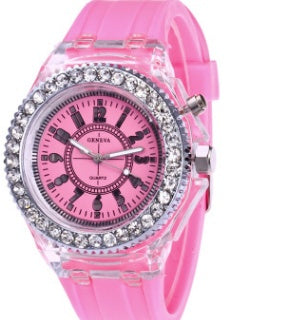 LED Luminous Watches Geneva Women Quartz Watch Women Ladies Silicone Bracelet Watches - Bottega Happy Products