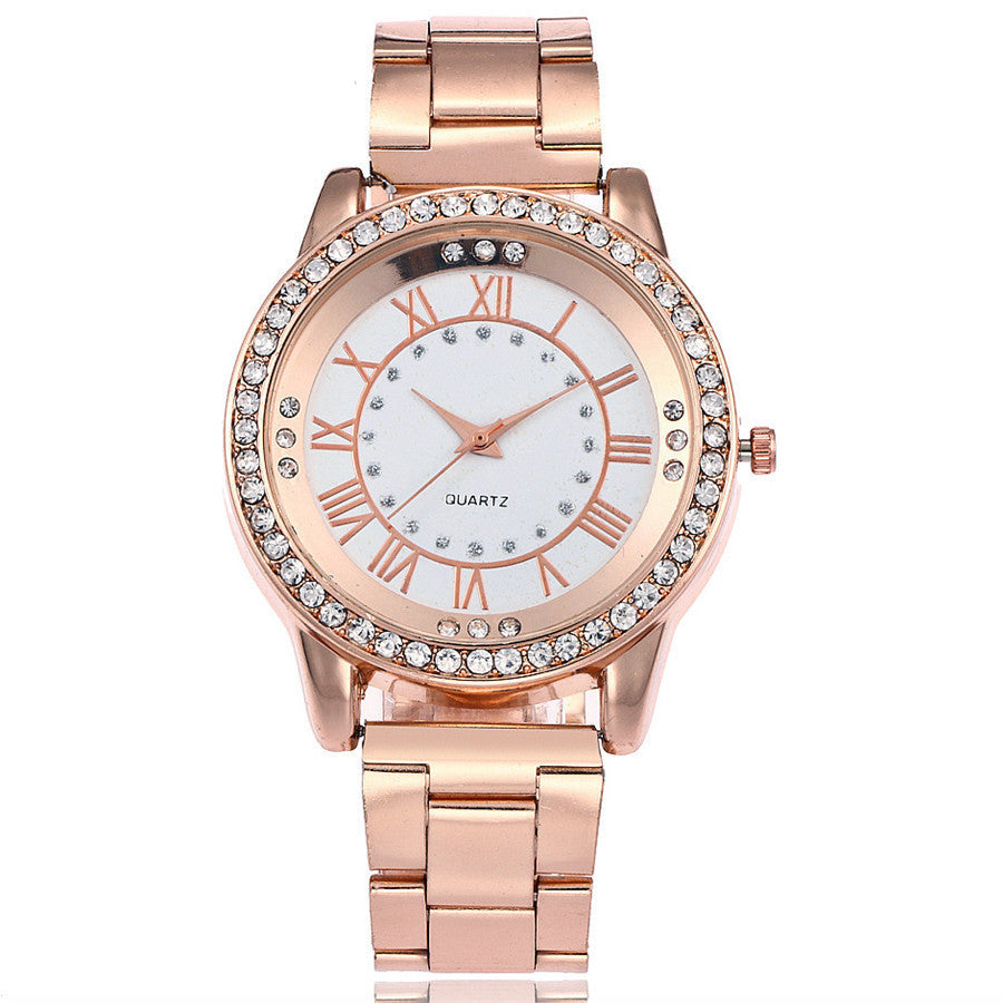 Vansvar Brand Rose Gold Watch Luxury Women Dress Rhinestone Quartz Watch Casual Women Stainless Steel Wristwatches Female Clock - Bottega Happy Products