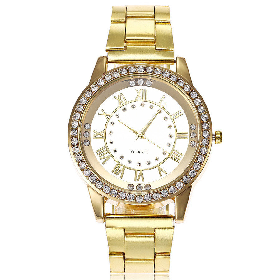 Vansvar Brand Rose Gold Watch Luxury Women Dress Rhinestone Quartz Watch Casual Women Stainless Steel Wristwatches Female Clock - Bottega Happy Products