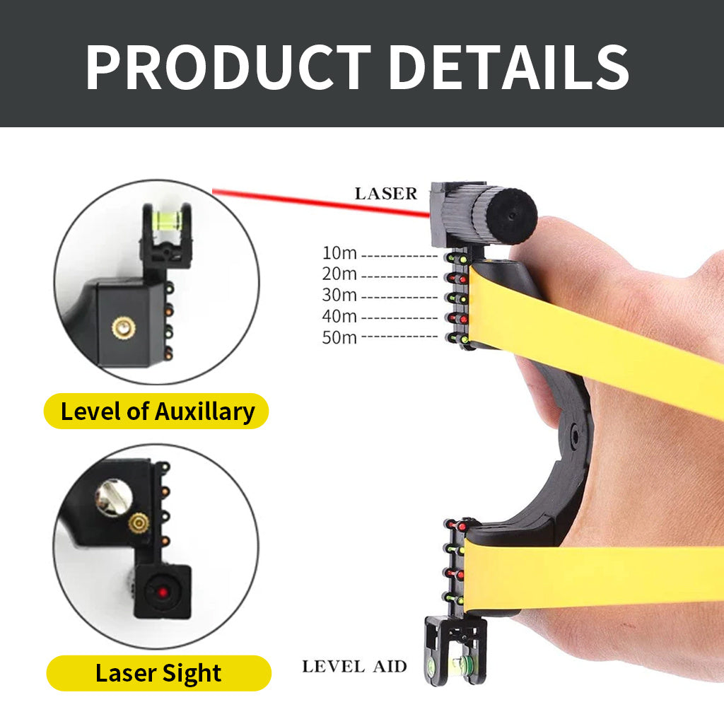 Slingshot Sight Light Flat Rubber Slingshot Outdoor Shooting Gear Launch Shot Sports Toy - Bottega Happy Products