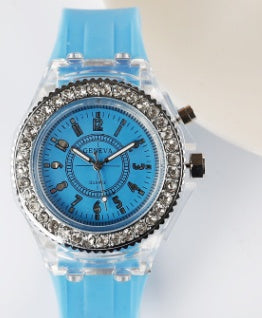 LED Luminous Watches Geneva Women Quartz Watch Women Ladies Silicone Bracelet Watches - Bottega Happy Products
