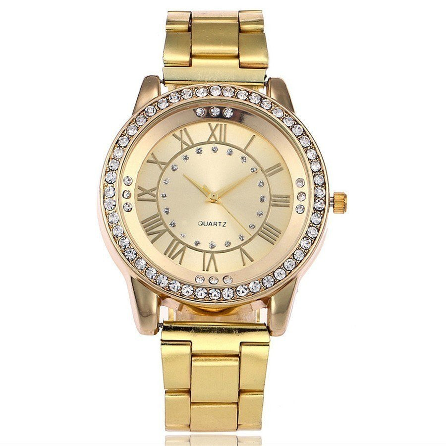 Vansvar Brand Rose Gold Watch Luxury Women Dress Rhinestone Quartz Watch Casual Women Stainless Steel Wristwatches Female Clock - Bottega Happy Products