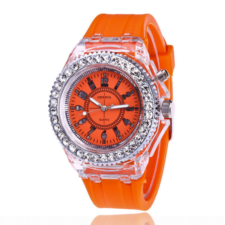 LED Luminous Watches Geneva Women Quartz Watch Women Ladies Silicone Bracelet Watches - Bottega Happy Products