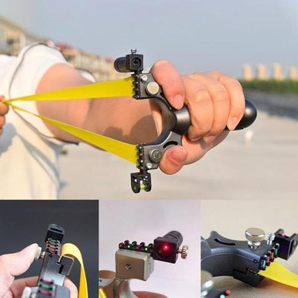 Slingshot Sight Light Flat Rubber Slingshot Outdoor Shooting Gear Launch Shot Sports Toy - Bottega Happy Products
