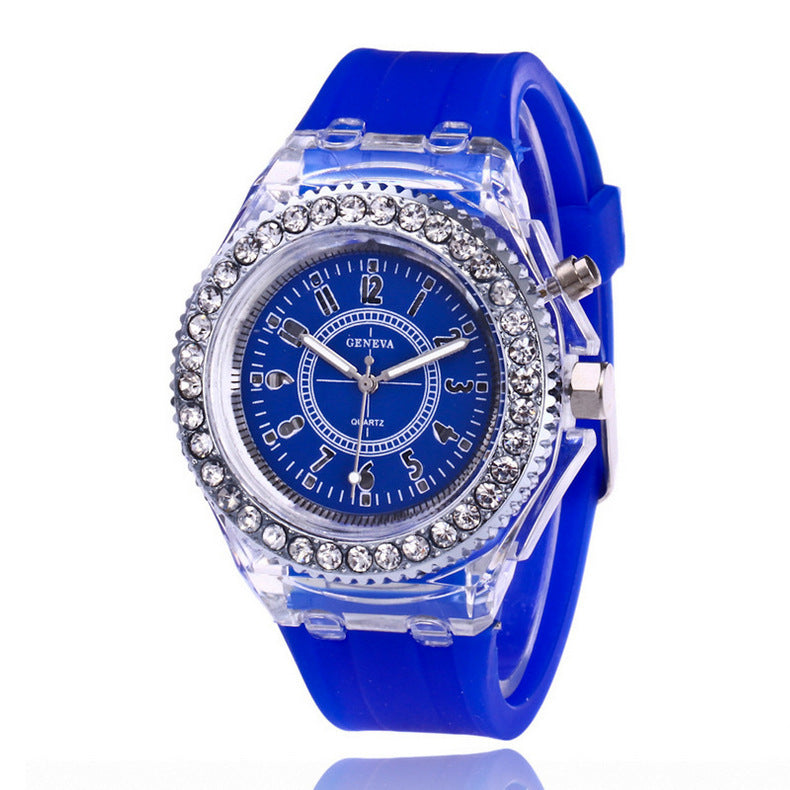 LED Luminous Watches Geneva Women Quartz Watch Women Ladies Silicone Bracelet Watches - Bottega Happy Products