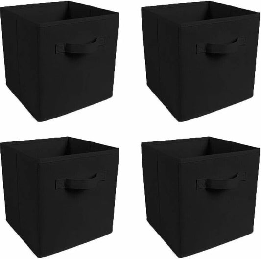 4 Pack Foldable Storage Box Foldable Canvas Drawer Organizer Fabric Cube - Bottega Happy Products
